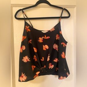 Lush Devon Knot Front Cami Crop Blouse, M